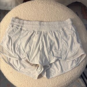 White Lululemon Hottie Hot Shorts